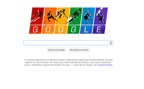 Google y su doodle con la bandera gay por los JJ.OO. de invierno