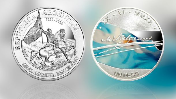 El Banco Central emitió una moneda de plata en honor a Belgrano