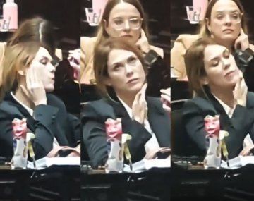 El show de Lilia Lemoine: se maquilló en plena sesión por la Ley Bases