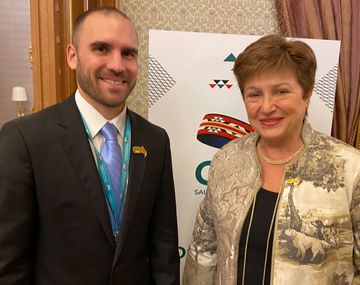 La directora gerente del FMI, Kristalina Georgieva, y el ministro de Econom&iacute;a, Mart&iacute;n Guzm&aacute;n