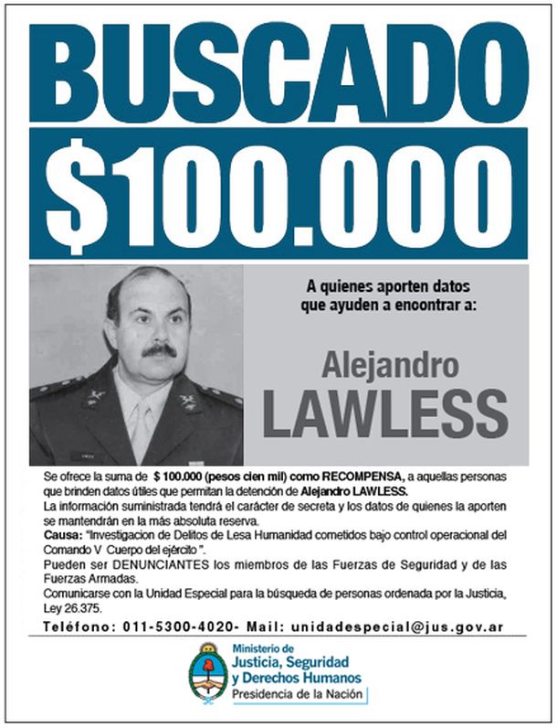 Citan a oficiales por la fuga del represor Alejandro Lawless