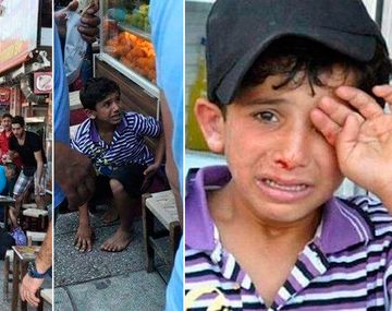 Feroz golpiza a un niño sirio por vender pañuelos