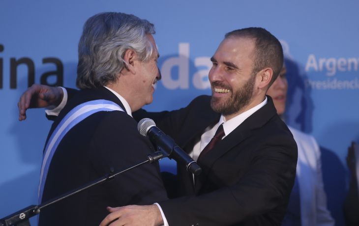 Alberto Fernández con Martín Guzmán