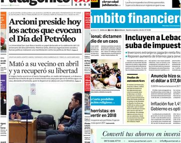 Tapas de diarios del miércoles 13 de diciembre de 2017