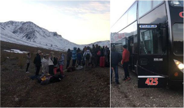 Choferes a las piñas en Las Leñas