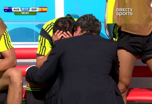 El delantero David Villa lloró desconsoladamente al salir del campo: mirá el video