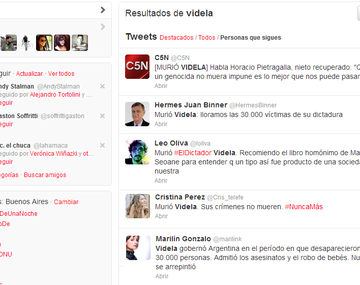 La muerte de Jorge Rafael Videla en las redes sociales