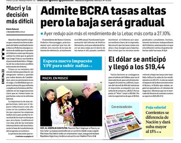 Tapas de diarios del martes 23 de enero de 2018