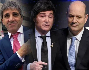 Luis Caputo, Javier Milei y Federico Sturzenegger.
