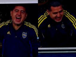 La reacción de Riquelme en el palco tras el empate de Boca ante Racing
