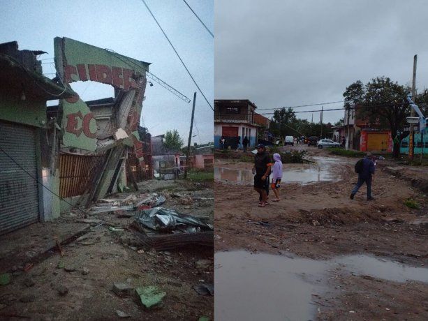 El temporal azotó Florencio Varela y provocó destrozos