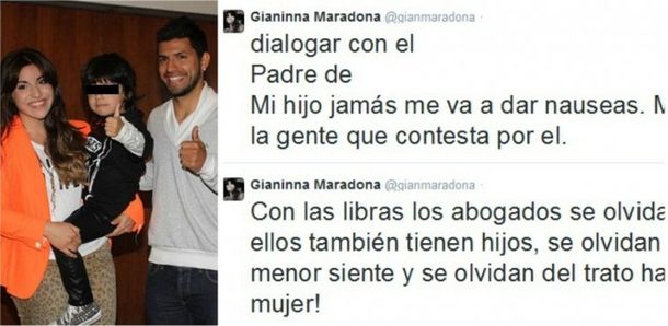 Gianinna Maradona reclama que el Kun Agüero no le habla y manda a su abogado, que la maltrata