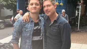 Toto y Adrián Suar en las grabaciones de El fútbol o yo Toto y Adrián Suar en las grabaciones de El fútbol o yo