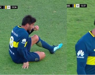Pablo Pérez se fue lesionado de Boca - Captura&nbsp;@FOXSportsArg