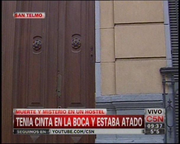 Hallan muerto y maniatado a un colombiano en un hostel