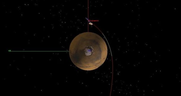 La sonda se encuentra detrás de Marte. Foto: @ ea4gpz