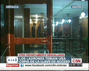 Recoleta: desvalijan un departamento en una entradera