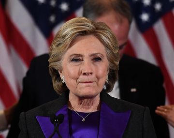 Hillary Clinton tras la derrota con Donald Trump