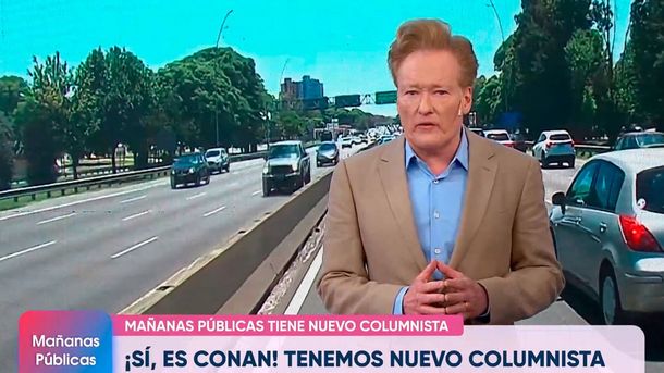 Conan OBrien presentó el informe del tránsito en la TV Pública y divirtió a todos