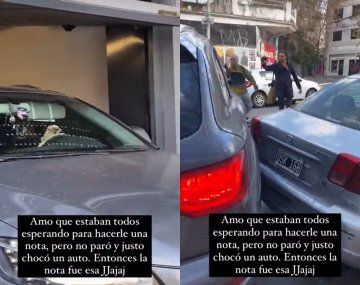 Insólito: la China Suárez chocó el auto por esquivar a periodistas