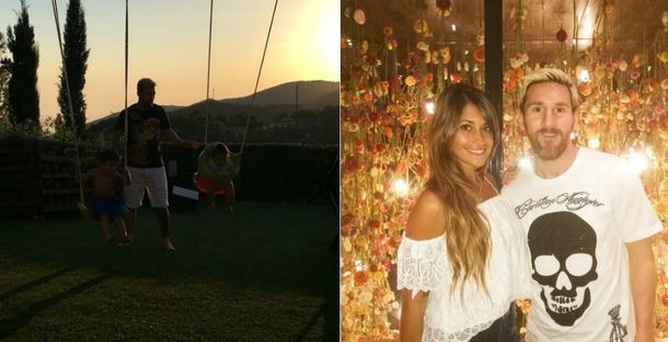 VIDEO: Messi descansa junto a su mujer y juega con sus hijos