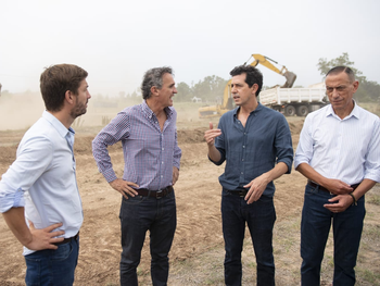 Wado de Pedro junto a Katopodis y Ustarroz recorrieron las obras sobre la RN 5