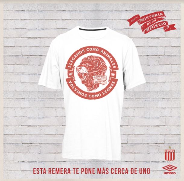 La remera alusiva al regreso del Pincha a su estadio