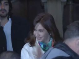 Cristina Kirchner al salir del Instituto Patria