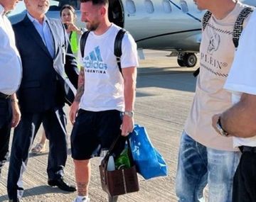 Perotti recibió a Messi y Di María en Rosario