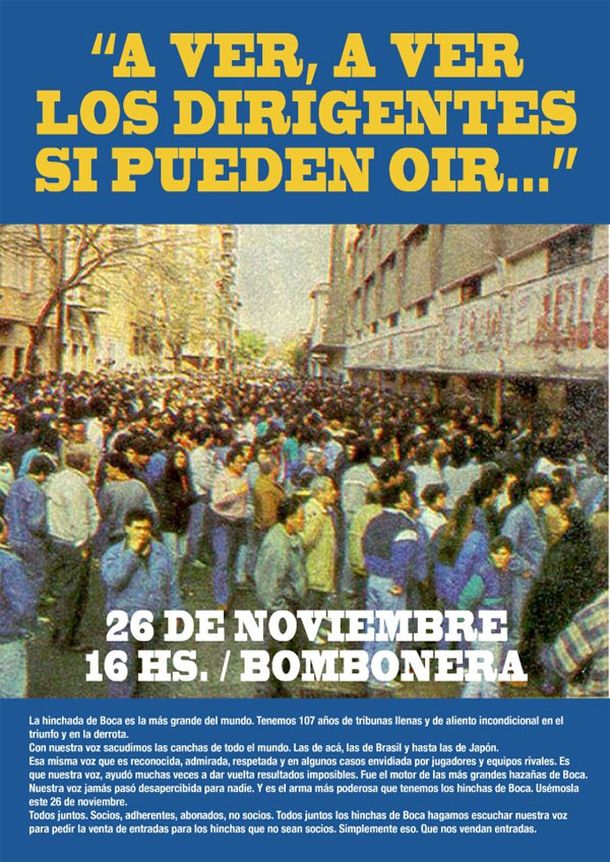 Hinchas de Boca marcharan para pedir entradas para todos