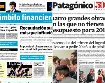 Tapas de diarios del martes 3 de octubre de 2017