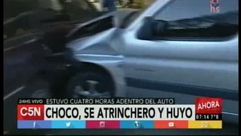 choco varios autos estacionados y se atrinchero cuatro horas en su camioneta choco varios autos estacionados y se atrinchero cuatro horas en su camioneta
