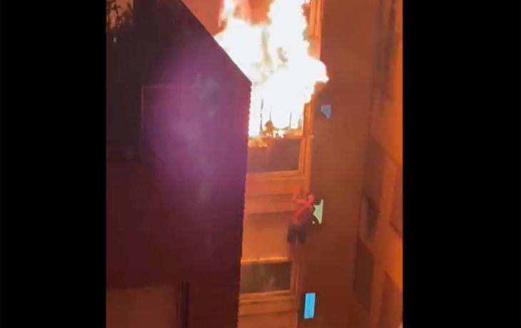 Dramático video del joven que se salvó del incendio en Córdoba