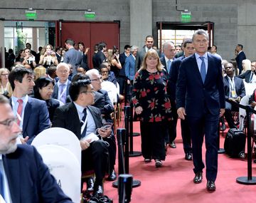 El presidente Mauricio Macri y Susana Malcorra,&nbsp;presidente de la XI conferencia de la OMC