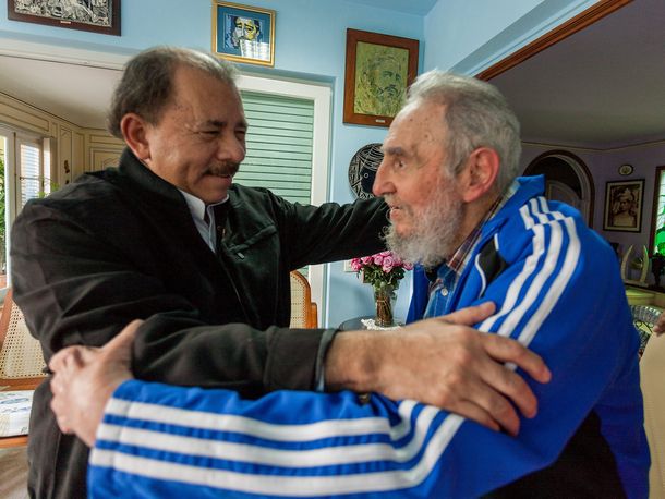 Fidel Castro junto al presidente Daniel Ortega Nicaragua
