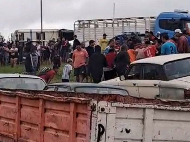 Córdoba: volcó un camión con vacas y vecinos faenaron a un animal