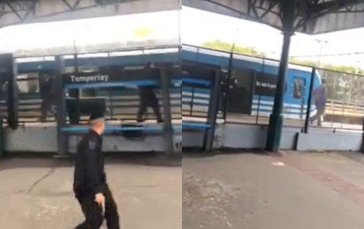 VIDEO: así fue el momento en que la gente entró en pánico por un hombre que tomó una rehén en el Tren Roca