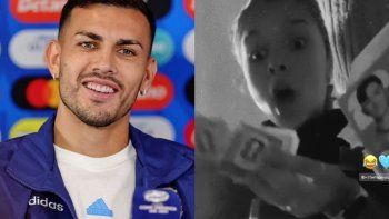 la divertida reaccion de la hija de leandro paredes cuando le toco su papa en el paquete de figuritas