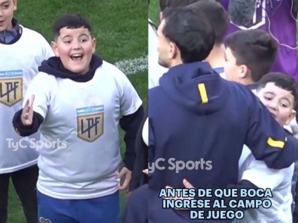 El noble gesto de Paredes con el niño que lo acompañó antes del clásico Boca-Racing: No lo podía creer