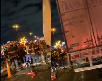 Terrible accidente en Panamericana: un auto se incrustó debajo de un camión