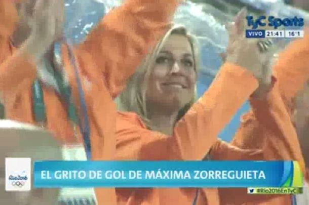 Mirá a la argentina Máxima Zorreguieta hinchando por Holanda