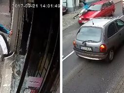 Rompió una vidriera, se quiso escapar y lo pisó un auto