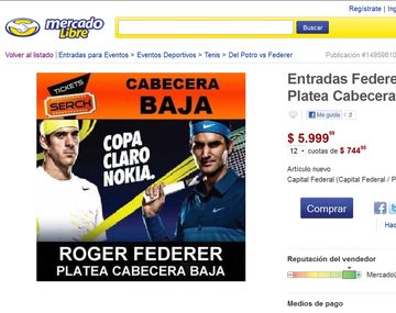 Las entradas de reventa para ver a Federer en el país llegaron a los $ 6 mil