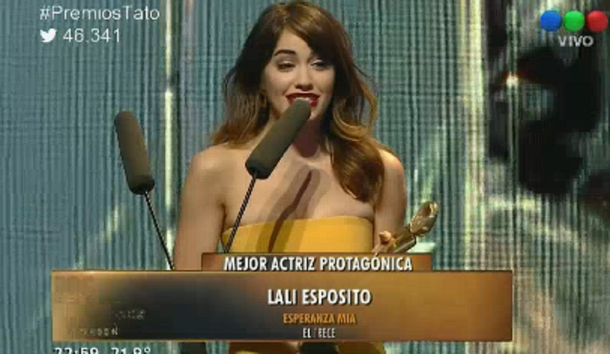 Premios Tato: Lali Espósito ganó como Mejor Actriz y le dedicó el premio a Mariano Martínez