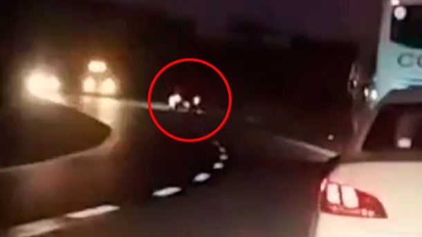 Impactante video en Altas Cumbres: pasó un colectivo en la ruta y casi chocan de frente