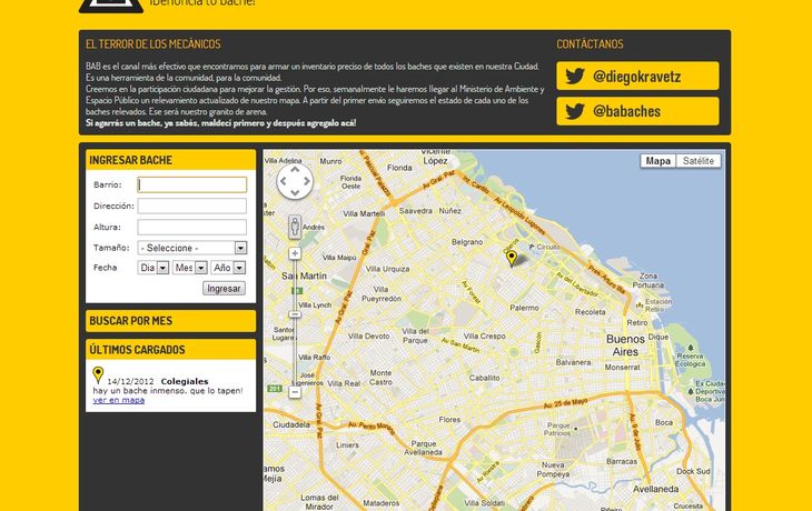 Se denunciaron más de 1.600 baches en un solo día