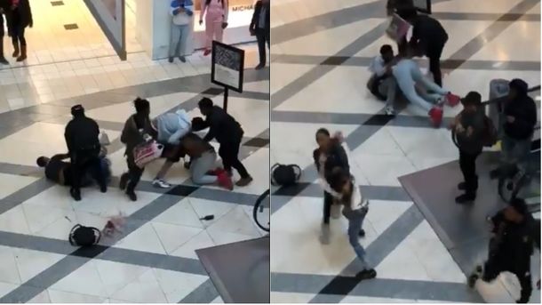 VIDEO: brutal pelea de cinco personas en un shopping