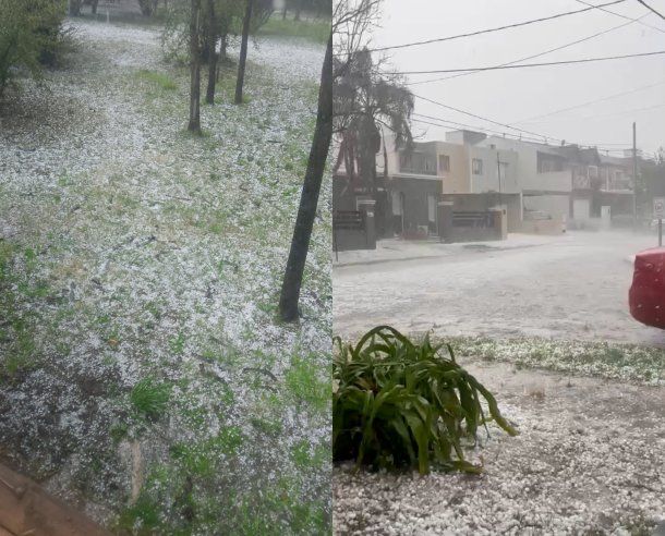Cayó granizo y sigue el alerta por tormentas: los videos