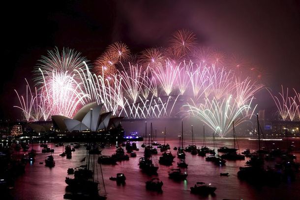 Impresionante recibimiento de 2014 en Sydney, Australia