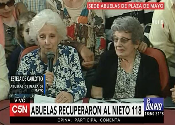 Abuelas de Plaza de Mayo anunció la recuperación del nieto 118